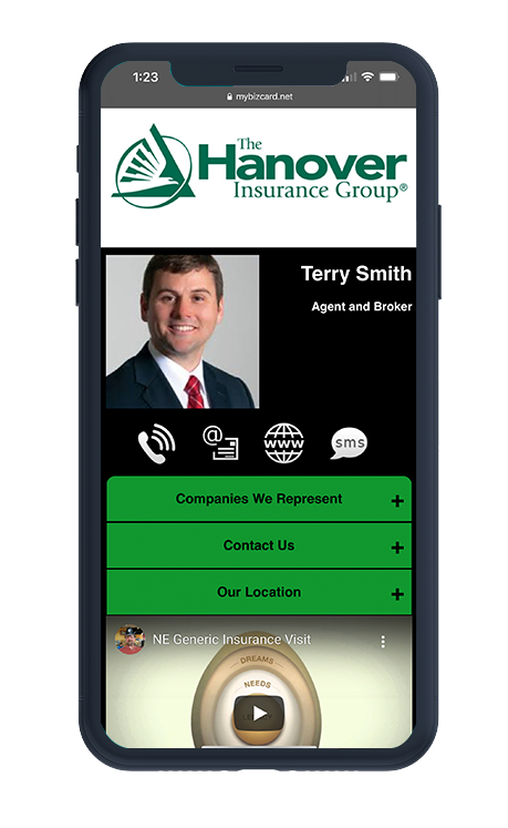 Insurance professional digital business card example